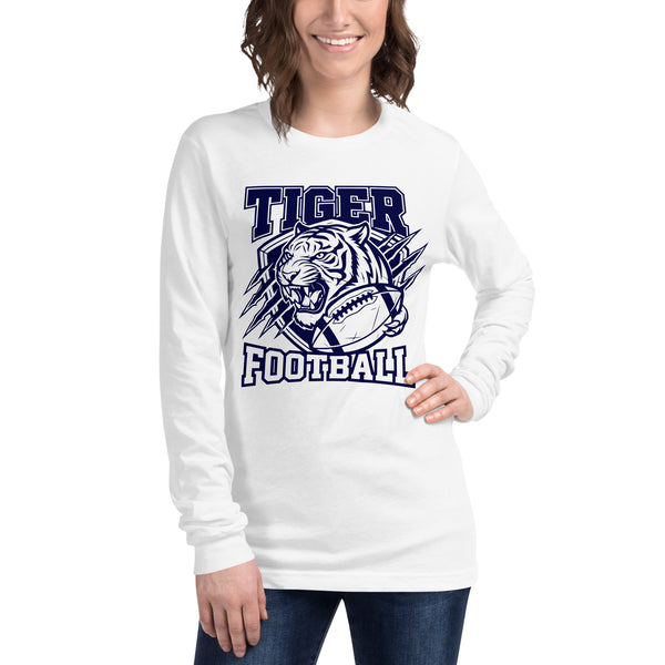 Tiger Football Shield Unisex Long Sleeve Tee